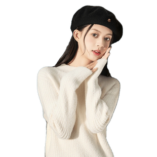 唐狮仿貂毛针织衫女新款秋季奶fufu慵懒毛衣内搭长袖打底衫