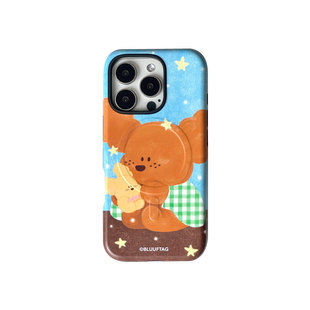 BLUUF TAG原创插画【星空岛】可爱小狗插画ins风格进口韩国菲林二合一磁吸手机壳磨砂适用苹果15/16/17promax