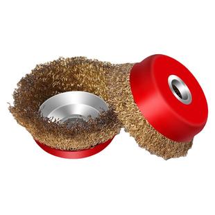 钢丝刷钢丝轮除锈打磨抛光金属不锈钢电动铁丝刷角磨机100型碗型