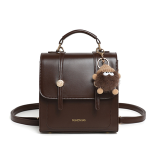 小型双肩包女式2025年新款JK包小众设计感学院风皮质背包学生书包