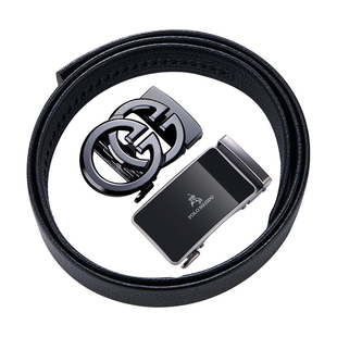 正品保罗男士皮带男真皮腰带2025新款高端纯牛皮裤腰带送男友老公