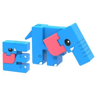 字乐星26个字母变形动物恐龙机器人儿童英语启蒙数字益智玩具3岁5