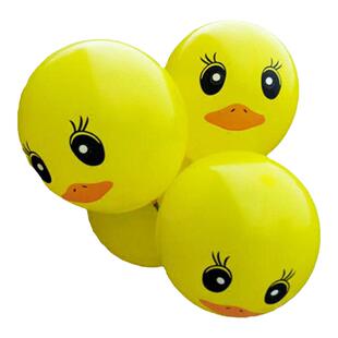 加厚12寸大黄鸭乳胶气球微商派送小礼品可爱卡通印花儿童玩具圆形