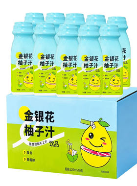 露营搭子金银花柚子汁220ml*10瓶饮料酸甜解腻解渴果汁饮品好喝
