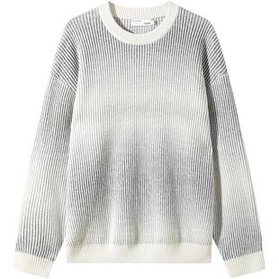 GXG男装 灰白渐变设计毛衣简约针织衫时尚通勤线衫 2024冬季品