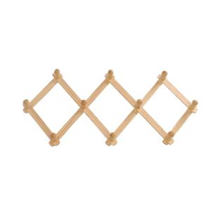 挂衣架竹制伸缩折叠挂钩衣帽架墙壁壁挂宿舍菱形实木炭化衣架大号