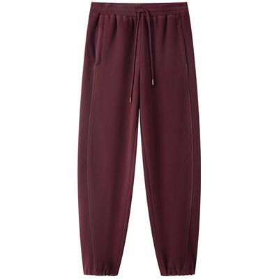 十二篮安可拉红阔腿运动休闲裤女