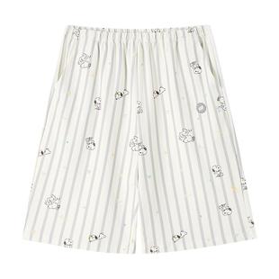 史努比睡裤男纯棉短裤夏季家居裤睡衣男士居家大裤衩棉绸裤子夏天