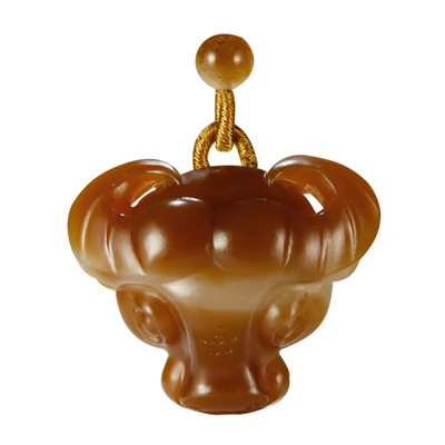 和田玉生肖牛头吊坠男女款玉坠