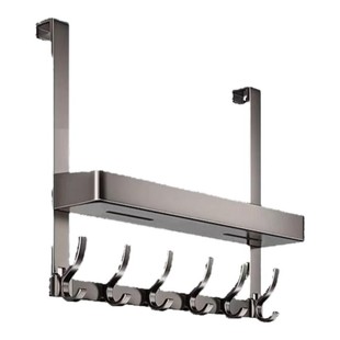 门后挂钩衣服挂架免打孔帽子收纳挂衣架厨房卧室壁挂门上置物神器