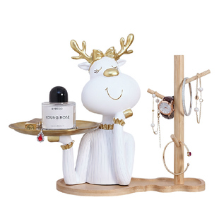 钥匙收纳玄关摆件梳妆台装饰挂化妆轻奢高级感进门首饰托盘置物架