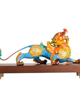 佐森铜招财貔貅摆件新中式办公室