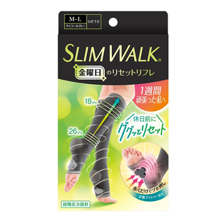 日本爽健睡眠压力瘦美腿qtto压力小腿袜女夏slimwalk丝翎瘦腿中筒