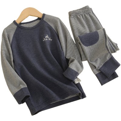 冬季男童女童德绒护膝保暖内衣套