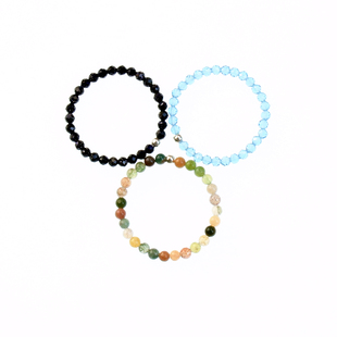 蓝微 手工天然2mm水晶玛瑙糖果色极细水晶手工串珠戒指diy材料包