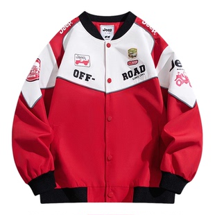 Jeep吉普儿童赛车服夹克2026秋季新款童装男童帅气外套大童棒球服