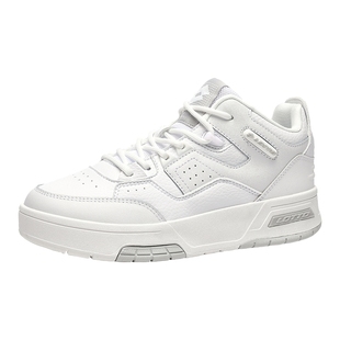 LOTTO乐途板鞋男鞋秋季新款潮鞋厚底白色休闲篮球百搭高帮运动鞋