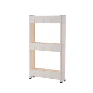 4-Tier Slim Mobile Shelving Unit on Wheels Bathroom Storage