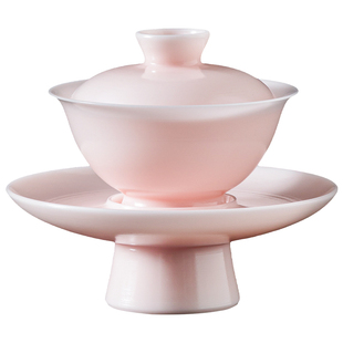 妙莲天香陈鹏程大师手拉坯孩儿红三才盖碗单个高档陶瓷茶具泡茶碗