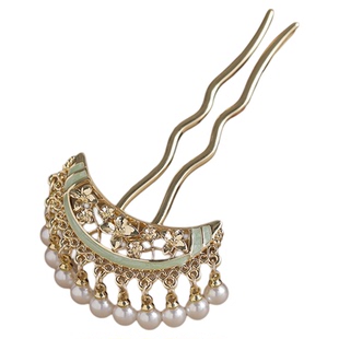 珠影流苏-古风珍珠流苏发簪超仙U型发钗气质优雅中式汉服旗袍步摇