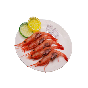 俄罗斯LA北极甜虾刺身1kg带壳冰冻海鲜大虾腹籽即食生吃马加丹商