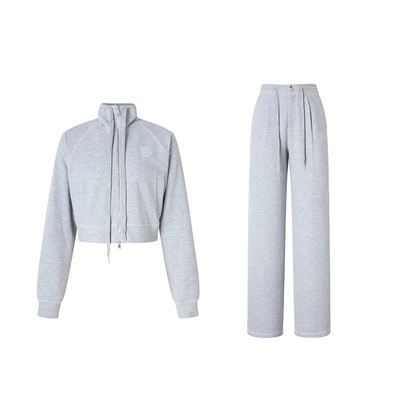 安妮梦境Uena灰色卫衣卫裤套装
