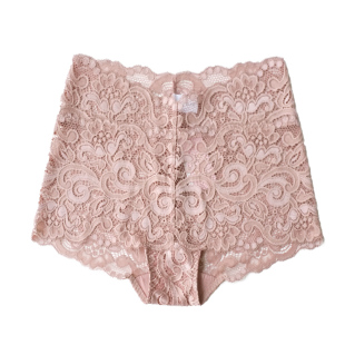 爱比娜无痕蕾丝包臀中高腰大码防走光无痕女士舒适平角内裤透气