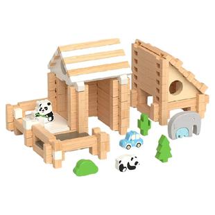 榫卯积木益智拼搭积木diy拼搭游戏建筑师木质益智玩具