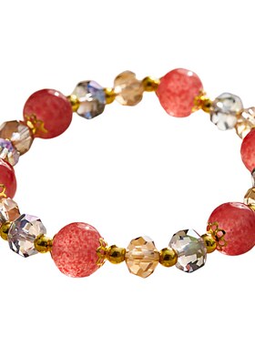 浪美草莓晶多宝手链女款