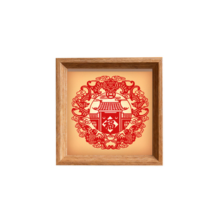 中国风特色非遗文化剪纸灯箱相框家居摆件小夜灯国风氛围装饰画框