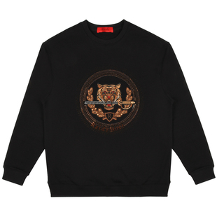 Raidy Boer/雷迪波男装时尚秋冬圆领烫钻刺绣虎头棉面料卫衣6065