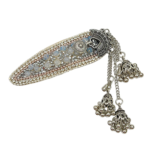 新中式精致闪钻扇形铃铛流苏发夹女2026新款高级感复古侧边刘海夹