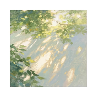 光影夏日树影清新壁画艺术小众小风景客厅卧室装饰画餐厅横版挂画