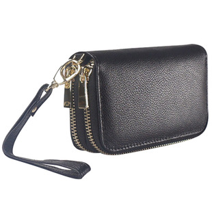 君戈头层牛皮双拉链大容量多功能钥匙手机包车匙零钱卡片驾证正品