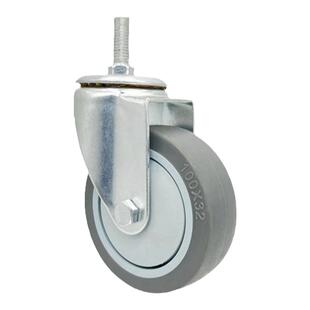 静音橡胶丝杆万向轮3寸4寸5寸丝杆脚轮万向M12M14M16丝杆刹车轮子