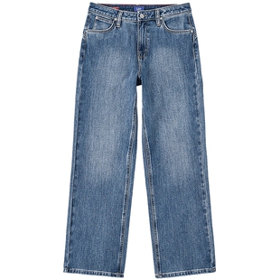 【张凌赫代言】Lee商场款25冬新429直脚暖岩恒温弹力女牛仔裤保暖