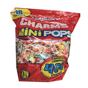 美国进口CHARMS POPS混合水果棒棒糖硬糖儿童多口味糖果零食350支