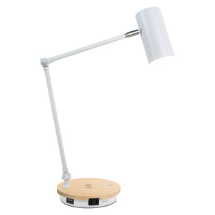 北欧 木底 摇臂 台灯 学生 宿舍 护眼 床创意 时尚 触摸 无线充电
