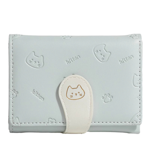 MOONLIGHTMORIA卡通可爱猫咪钱包2024新款三折多卡位卡包证件零钱