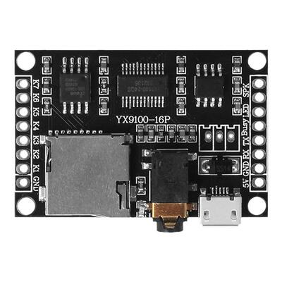 悦欣串口IC小模块MP3芯片5V播放USB载语音频播报厂家YX9100测试板