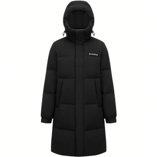 波司登冬季男女同款中长款时尚运动连帽羽绒服外套保暖冬季