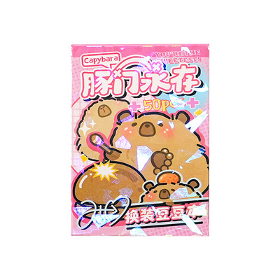 新款熊猫豆豆本换装贴纸本迷你卡通女孩可爱儿童少女心和纸便携本diy贴画装饰图案卡通益智手帐素材工具材料