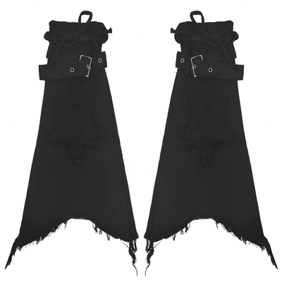 Solost y2k辣妹黑色牛仔亚文化腿套显瘦裤管套设计感靴套喇叭袜套