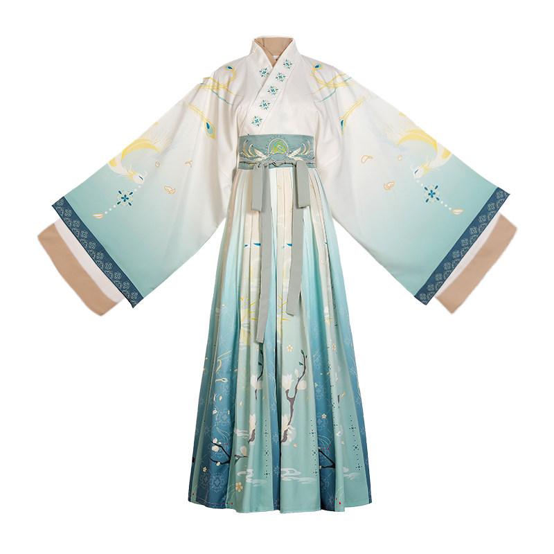 原创正品【凤倾】晋制汉服女中国风交领齐腰襦裙白菜春夏款