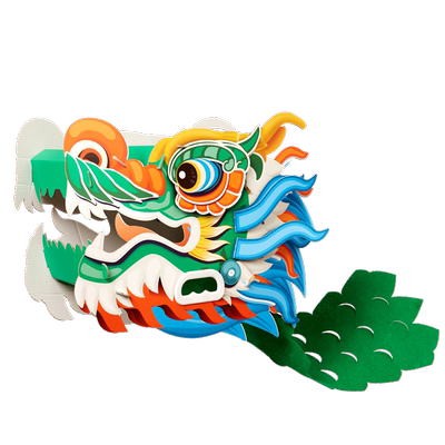 新年马年礼龙头龙舟手工diy儿童