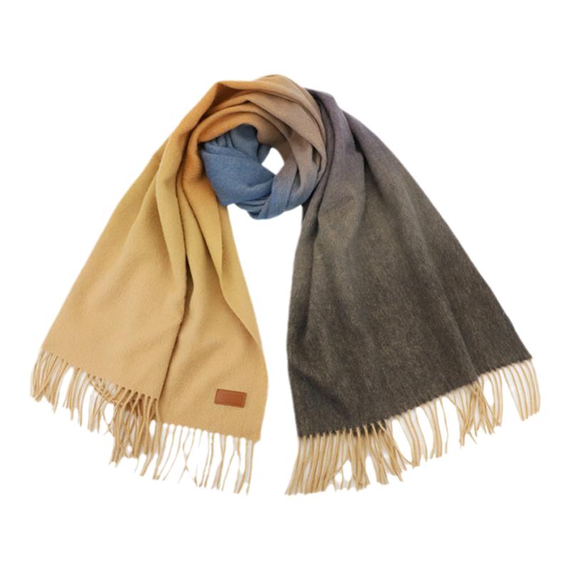 ELLE100%绵羊毛红色围巾女冬季保暖时尚送礼礼盒装大尺寸披肩围脖