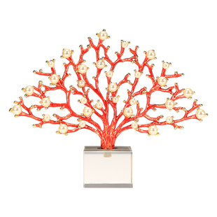 现代轻奢珊瑚树珍珠摆件客厅桌面玄关礼物高档高颜值装饰品入宅