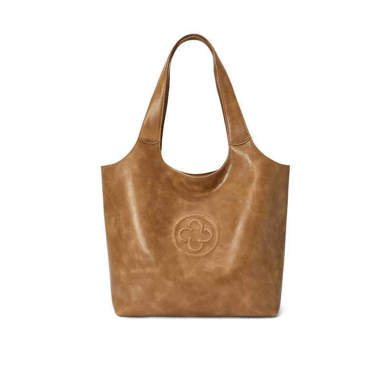 明星同款植鞣牛皮托特包