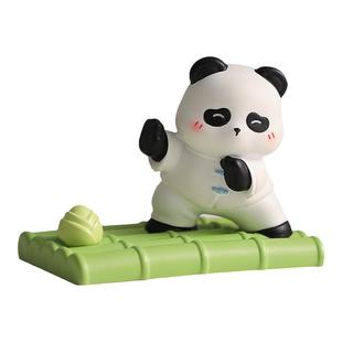 创意可爱熊猫手机支架小摆件办公室桌面实用装饰品生日礼物可定制