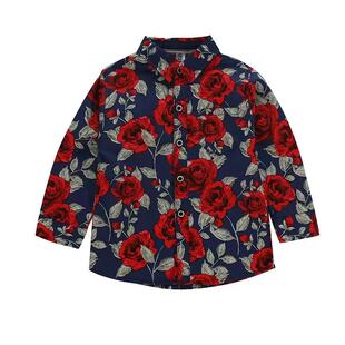 儿童复古怀旧港风演出服男童幼儿园8090年代花衬衫走秀个性潮服